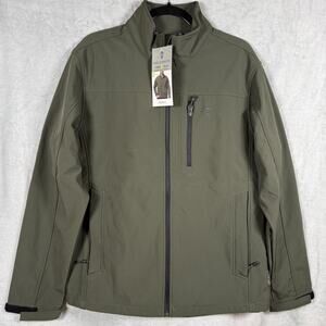 Free Country Softshell Jacket Olive Green Small Wind Water Resistant NWT